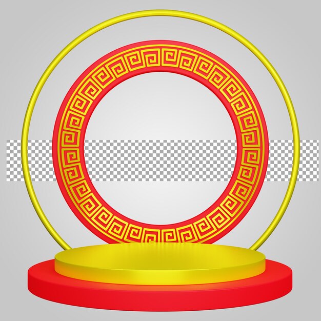 Pódio redondo pedestal festival de ano novo chinês 3D Render