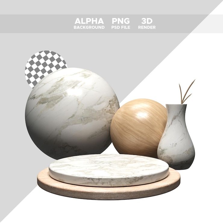 PSD podio de renderizado 3d para ilustración de diseño