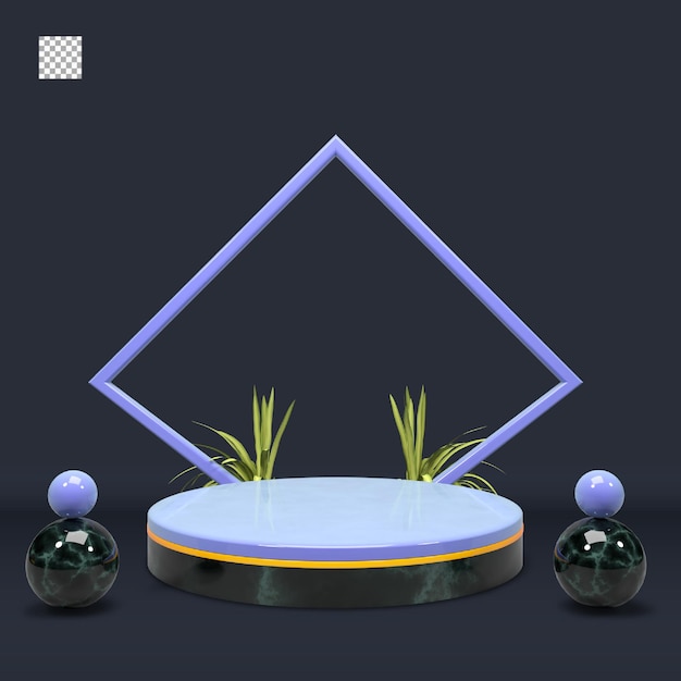 Podio de renderizado 3d moderno y elegante para el diseño