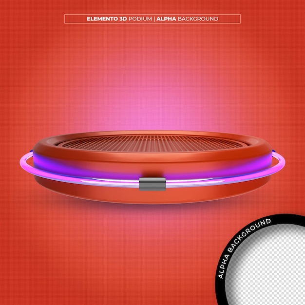 Podio de renderizado 3D para productos de maquillaje.