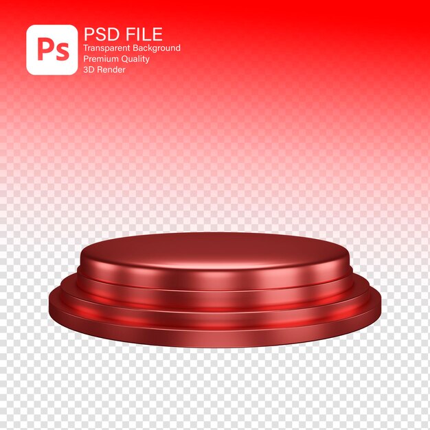 PSD podio rojo brillante de representación 3d para exhibición de productos