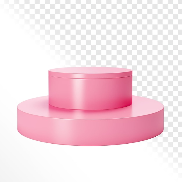 PSD pódio rosa 3d de fundo transparente