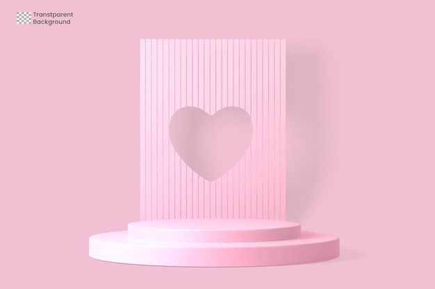 Podio rosa con un corazón en él