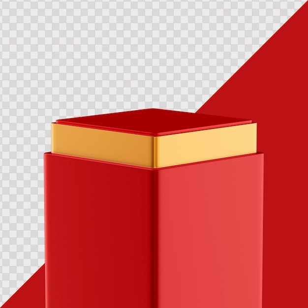 Pódio vermelho realista em renderização 3d