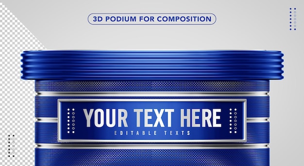 PSD podium 3d bleu pour la composition