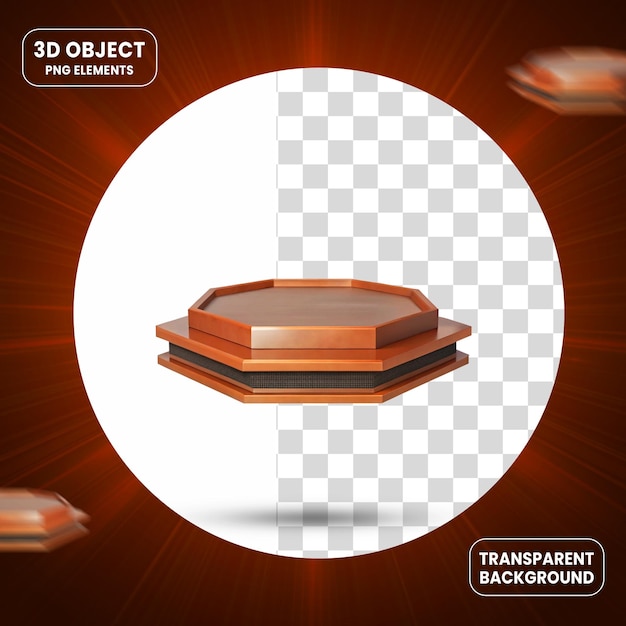 Podium 3d Rendering png aislado en un fondo transparente