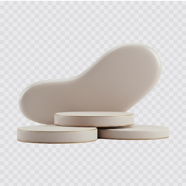 Podium 3D único para mostrar artículos sobre un fondo transparente
