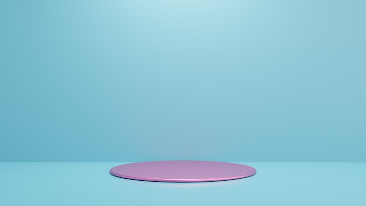 PSD podium and minimal blue wall scene podium