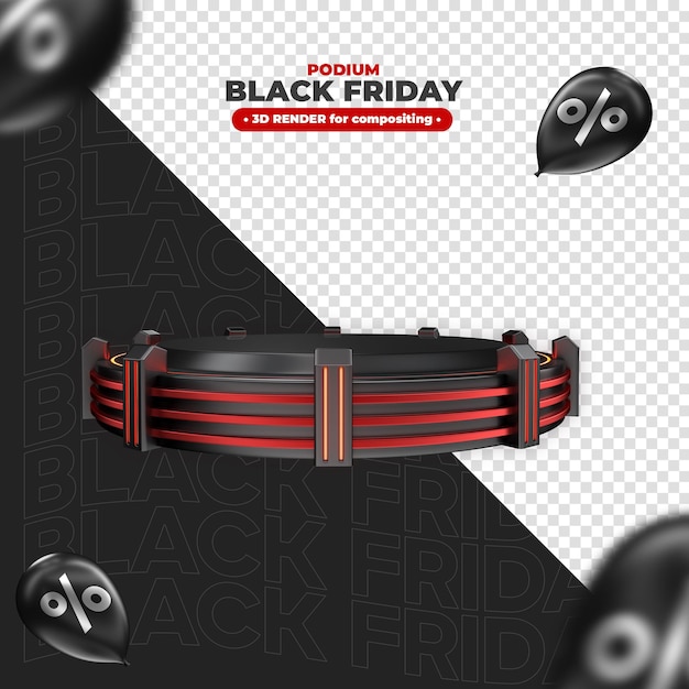 PSD podium black friday 3d-rendering für die komposition