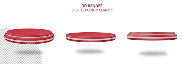 PSD podium blanc rouge élégant simple 3d