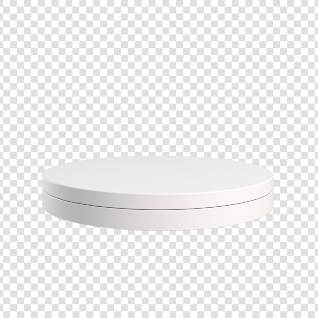 Podium blanco sobre un fondo transparente