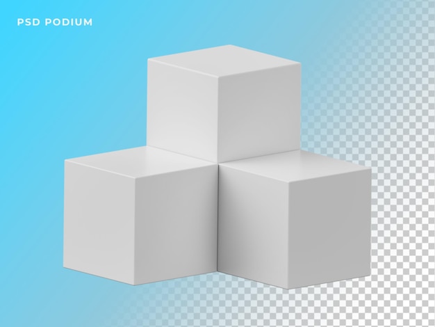 PSD podium de blocs de cube 3d