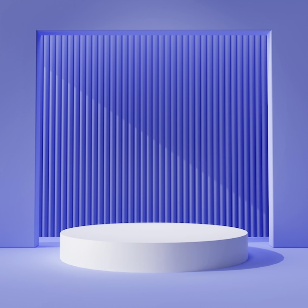 podium de cercle blanc avec porte carrée fond d'affichage de produit de composition bleue minimale moderne