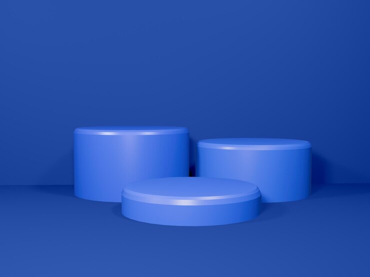 PSD podium cilíndrico azul