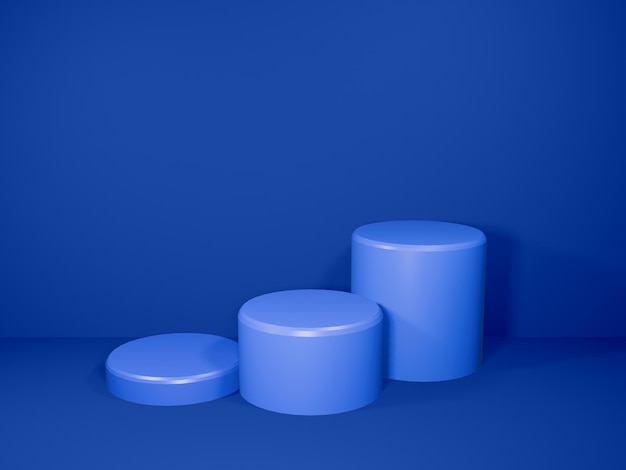 Podium cilíndrico azul