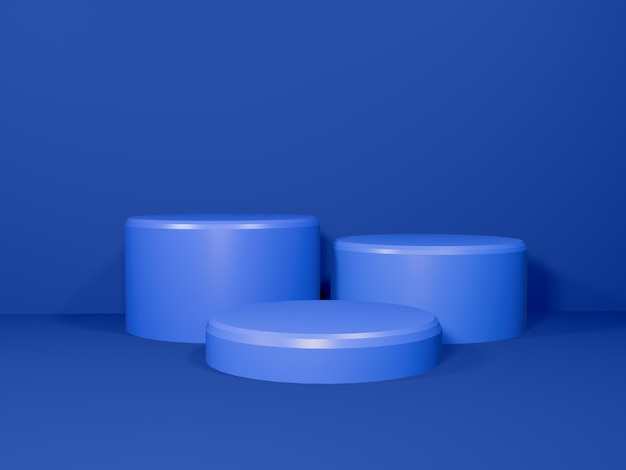 Podium cilindrico blu