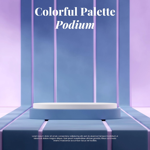 podium cylindrique en carré avec forme géomertique image de rendu 3d maquette vierge