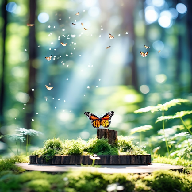 Podium de luxo para apresentação de produtos imagem de fundo natural gerada por ai