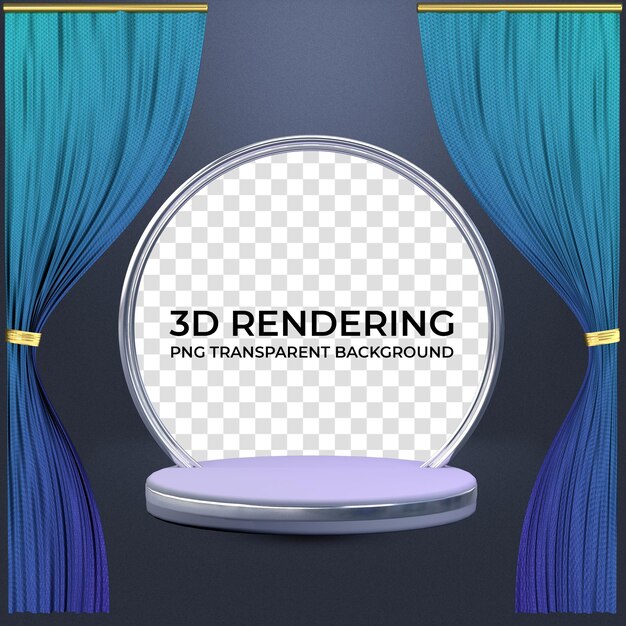 Podium Avec Dégradé De Couleurs De Rideau Pour L'affichage Du Produit Rendu 3d