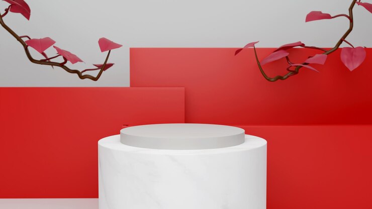 Podium di rendering 3D per il product placement