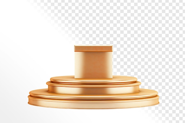 podium doré sur un fond transparent
