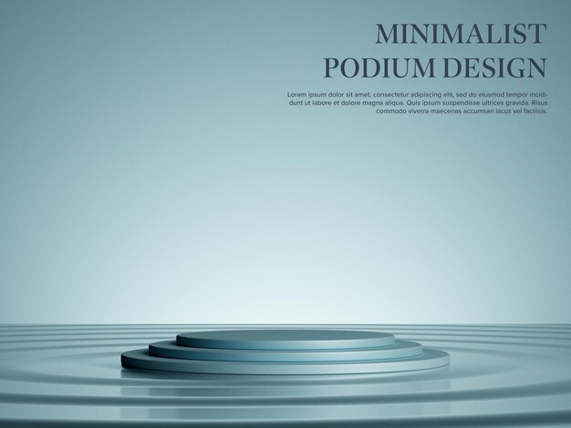 Podium élégant Minimaliste Au Milieu De L'eau