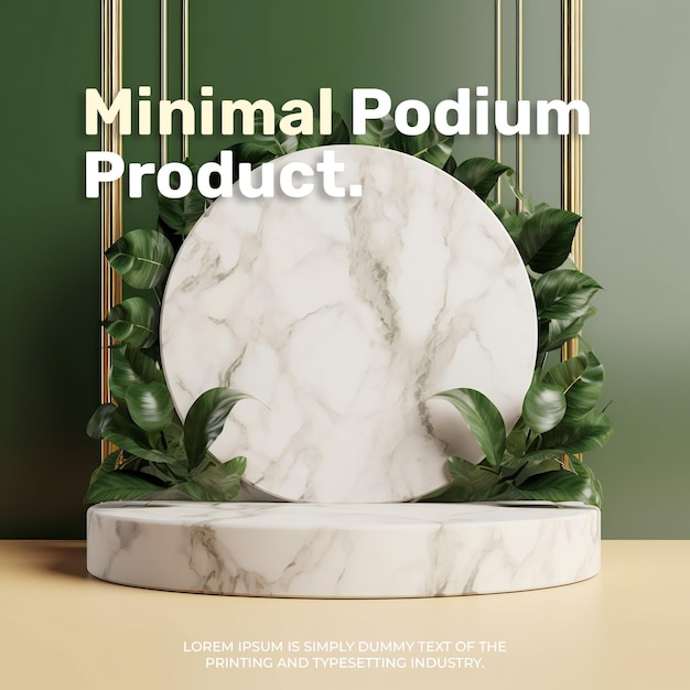 Podium élégant Et Naturel Avec Maquette D'affichage En Marbre Pour La Présentation Du Produit