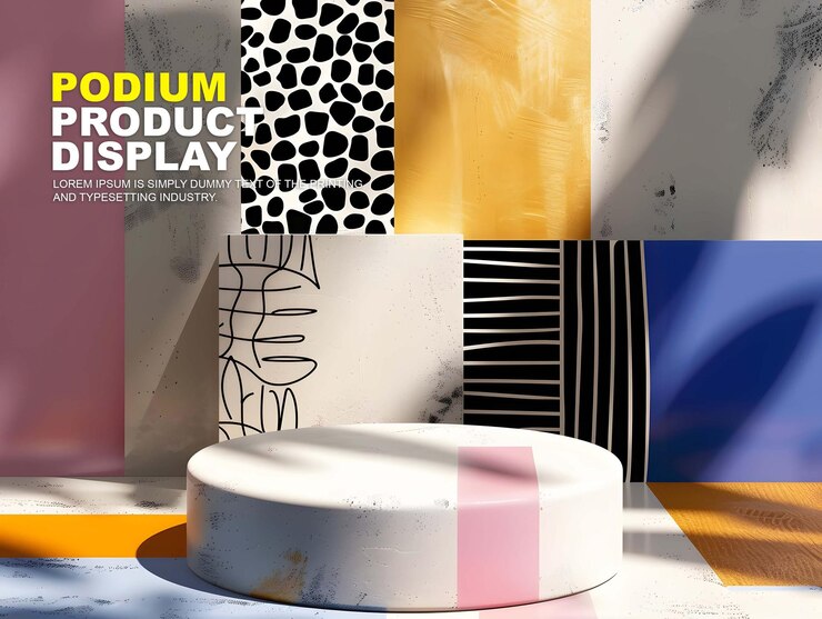 PSD podium de escena de verano para la exhibición de productos mockup de exhibición de escenario para la presentación de productos de espectáculo