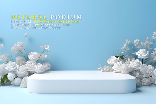 Podium estivo e naturale per l'esposizione dei prodotti