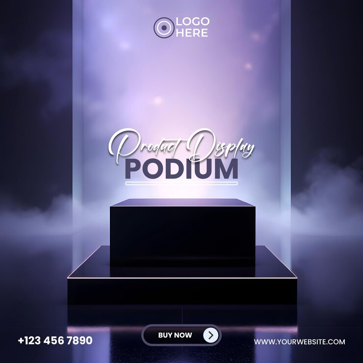 Podium de exhibición de productos para el comercio electrónico y la promoción en las redes sociales
