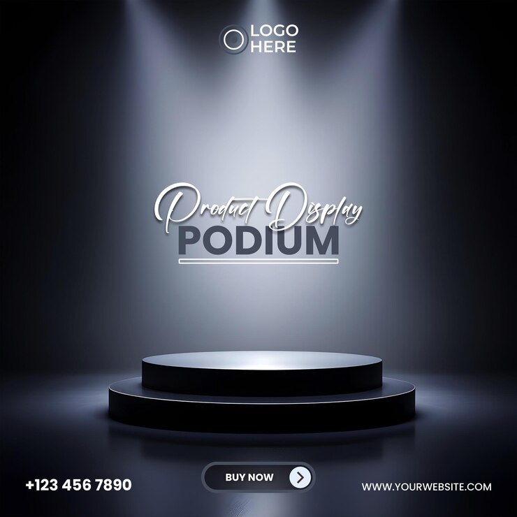 Podium de exhibición de productos con foco