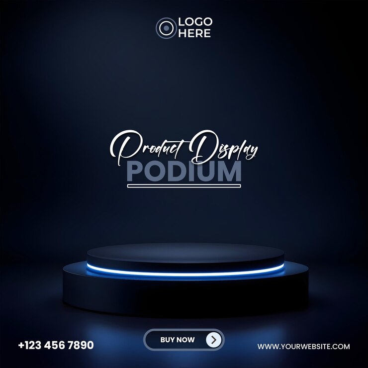 Podium de exhibición de productos para el marketing de comercio electrónico