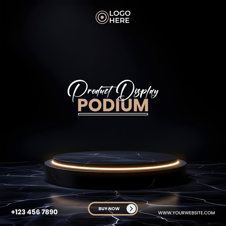 Podium de exhibición de productos - Presentación de mármol negro de lujo
