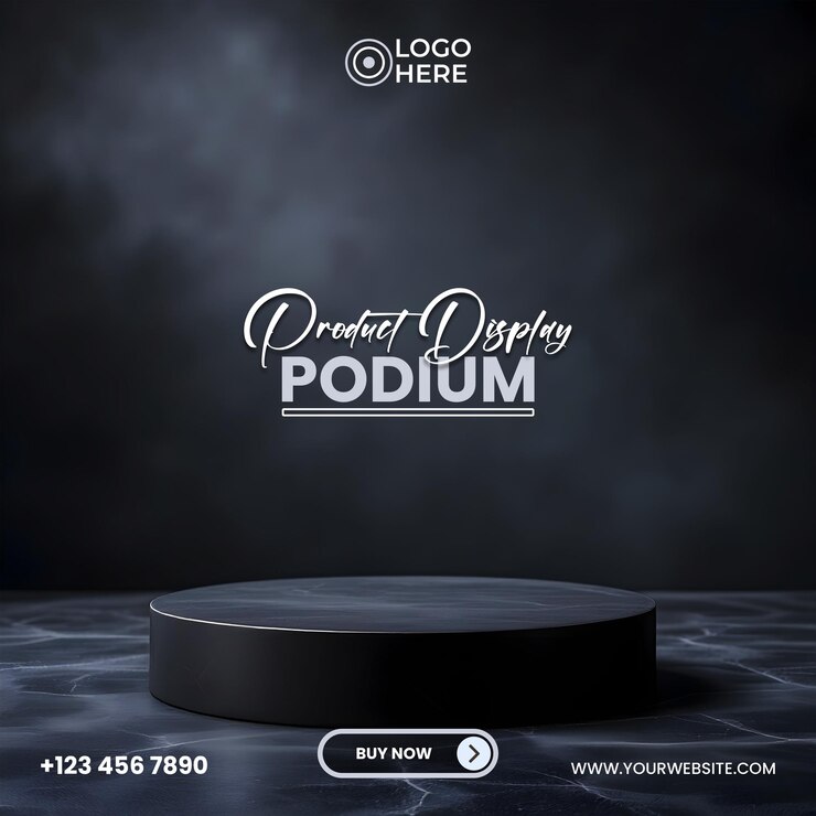 Podium de exhibición de productos para publicidad y marketing