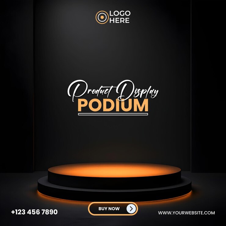 Podium de exhibición de productos para publicidad y promoción