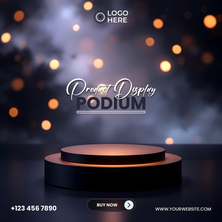 Podium de exhibición de productos para publicidad y promoción