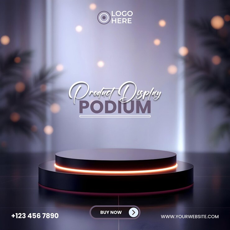 Podium de exhibición de productos para la publicidad