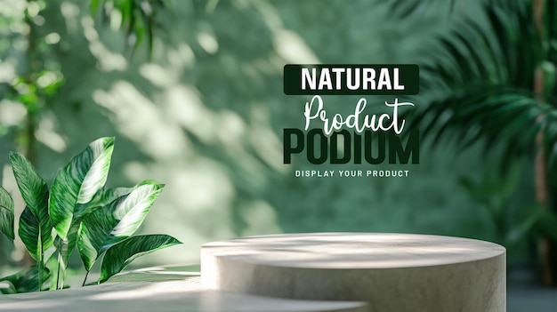 Podium d'exposition de produits naturels en 3D