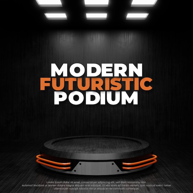 Podium Futuriste De Science-fiction Réaliste, Rendu 3d