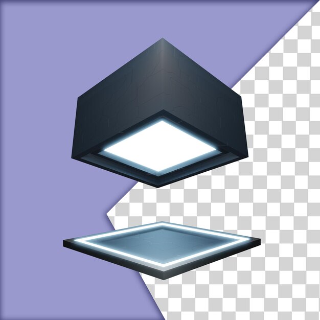 Podium del futuro Neon y láser de pie Tecnología abstracta moderna Ilustración en 3D PNG