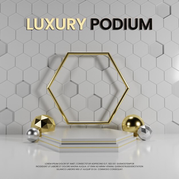 PSD podium hexagonal de luxe premium