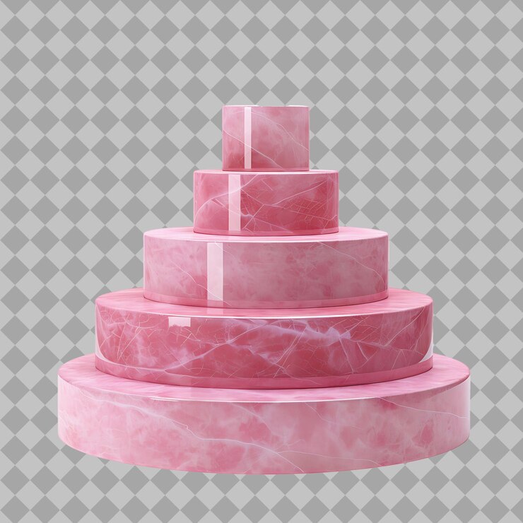 PSD podium inspirado en el art nouveau hecho de vidrio teñido rosado con objeto png en un fondo limpio