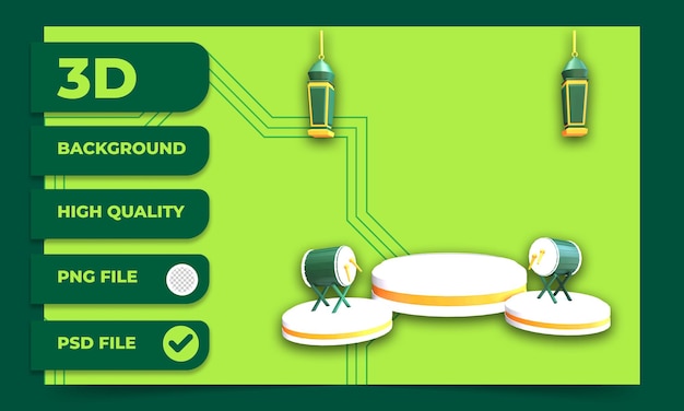 PSD podium islamique de rendu 3d