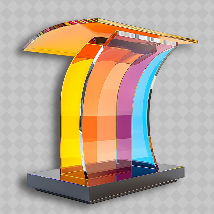 PSD podium lectern con acrílico de un solo nivel podium podium tiene un objeto superior en un fondo limpio