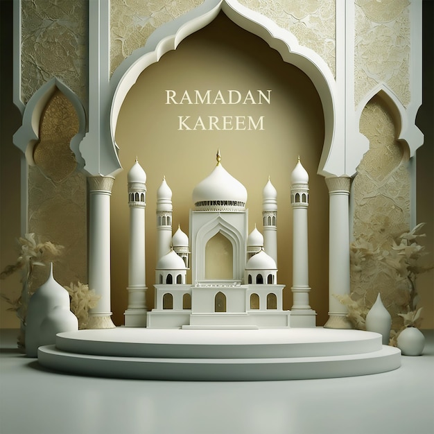 podium de luxe du ramadan pour l'affichage de la présentation du produit base de scène ai generativ