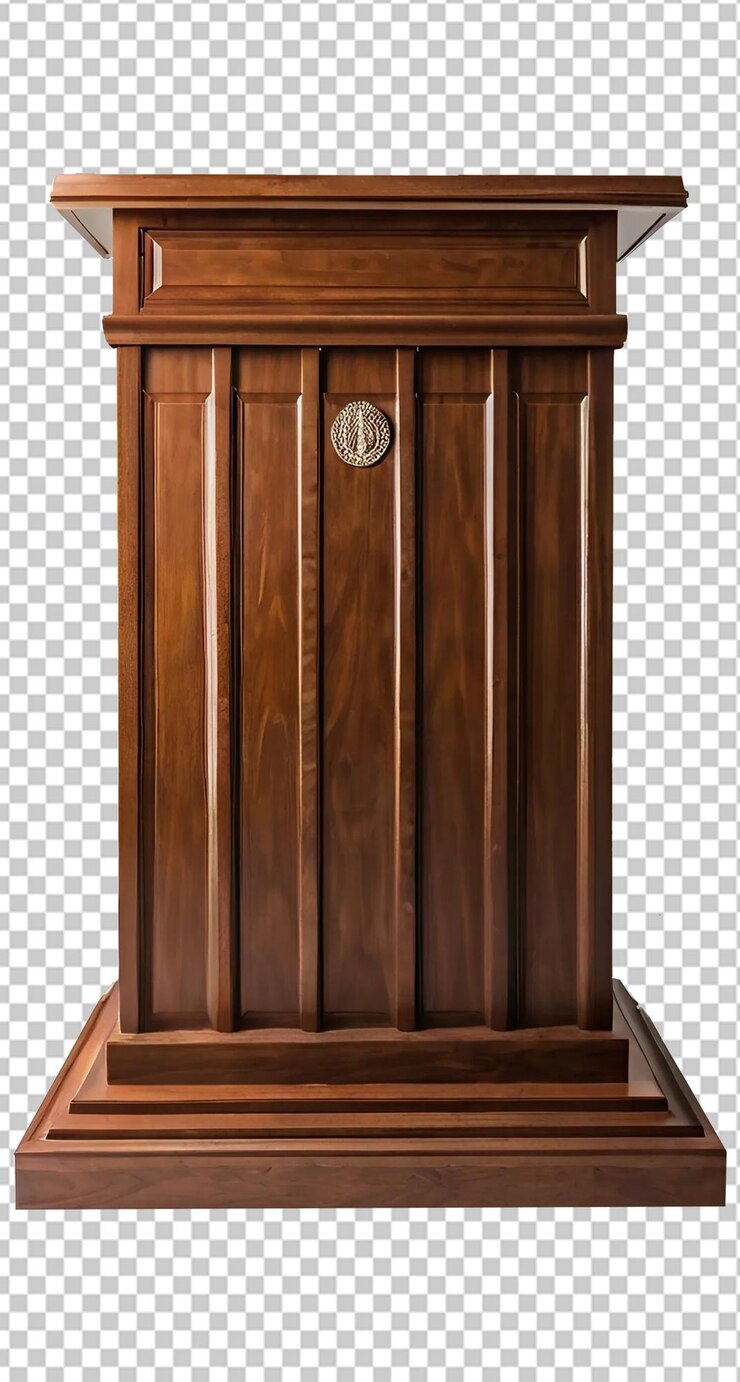 Podium de madera adornado PNG