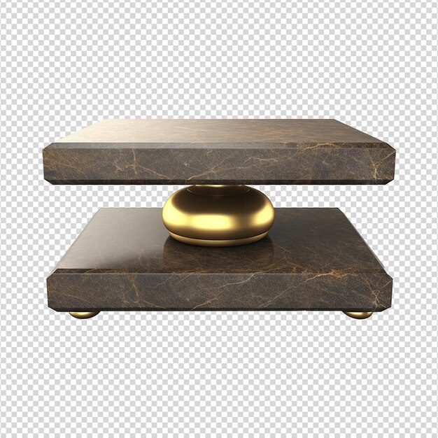 Podium de mármol 3d renderizado realista con fondo transparente png