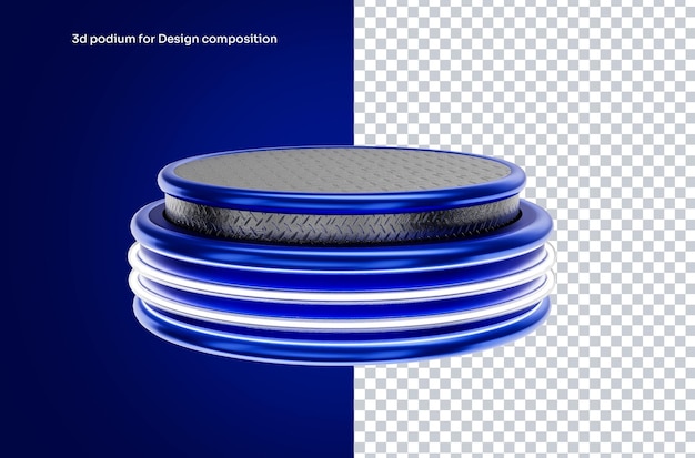 Podium en métal bleu 3D