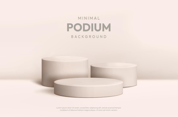 Podium Minimal Vanilla 3D Fondo realista Podium Producto Muestra largo