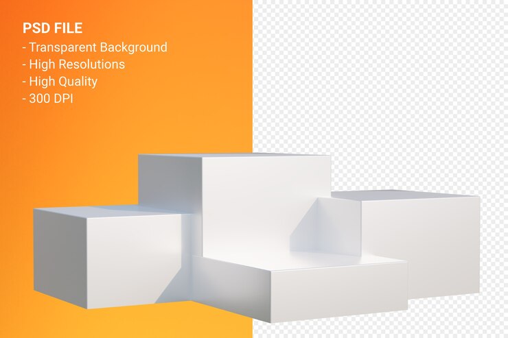 PSD podium minimalis terisolasi untuk presentasi produk kosmetik